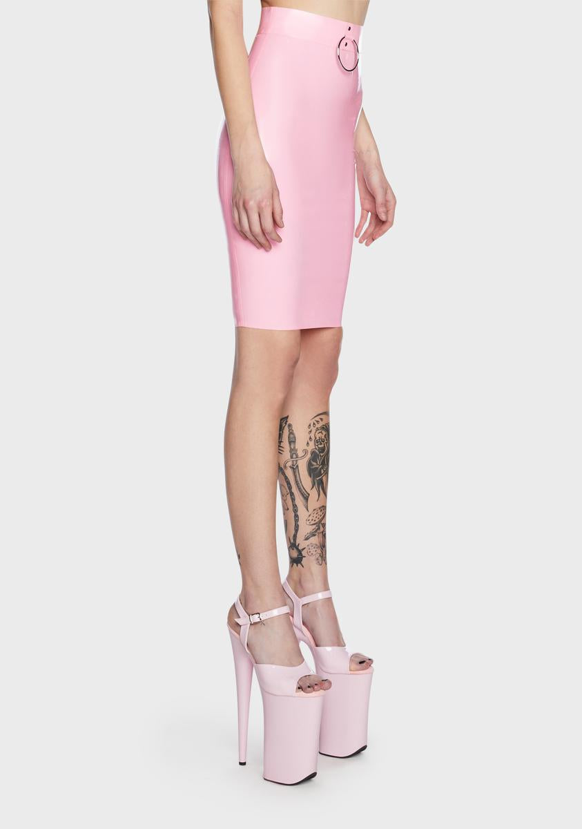 x Bettie Page Imogen Latex Pencil Skirt