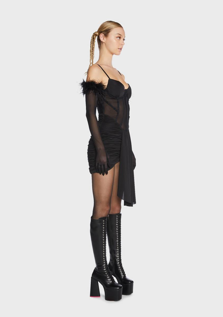 Sheer Dress With Gloves