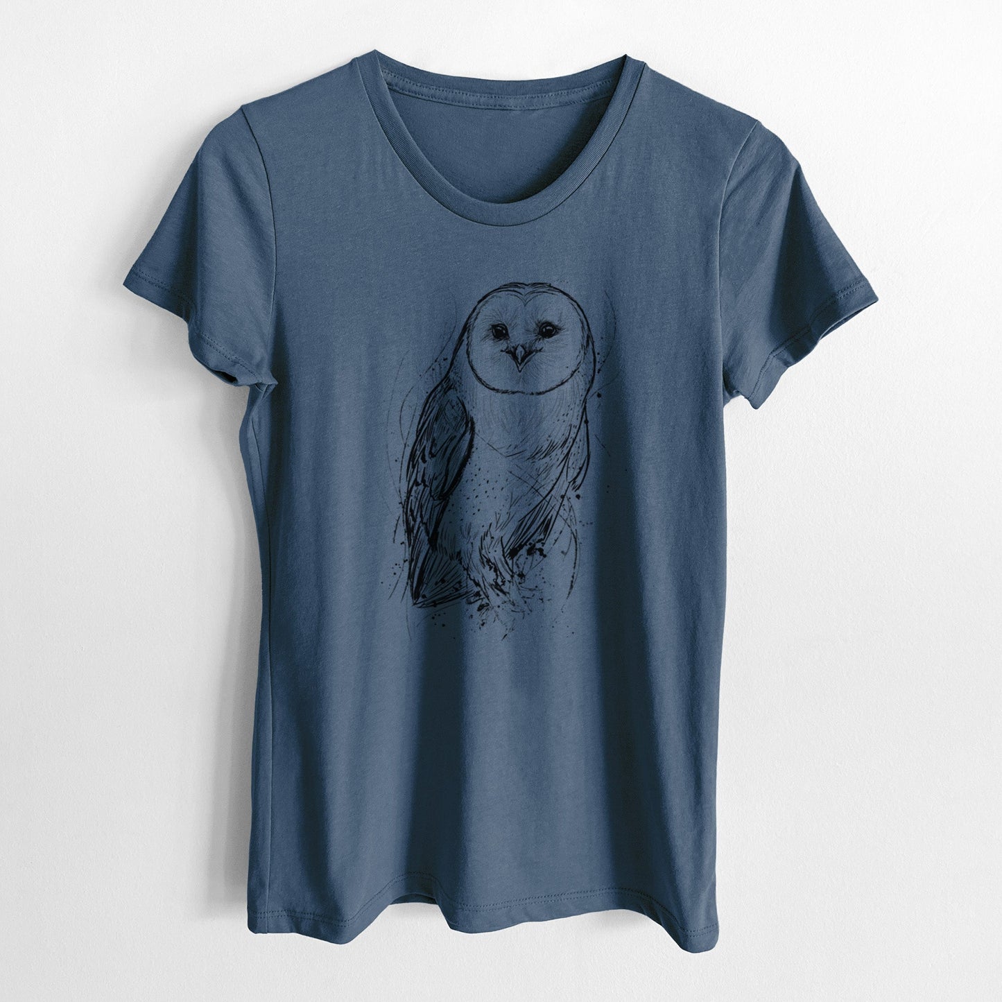 Barn Owl - Tyto alba - Women's Crewneck - Made in USA - 100% Organic Cotton