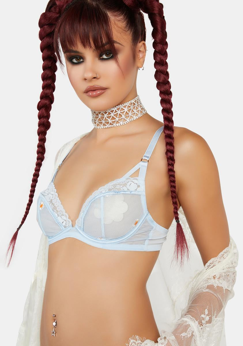 Daisy Embroidered Bra