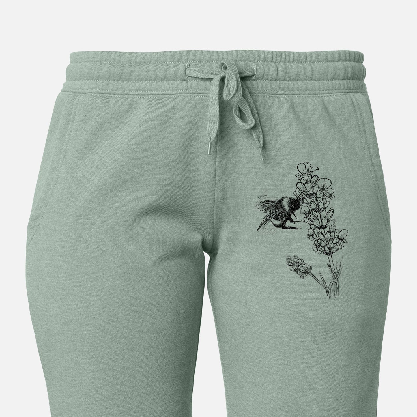 Bumblebee on English Lavender - Bombus Pensylvanicus - Women's Cali Wave Jogger Sweatpants