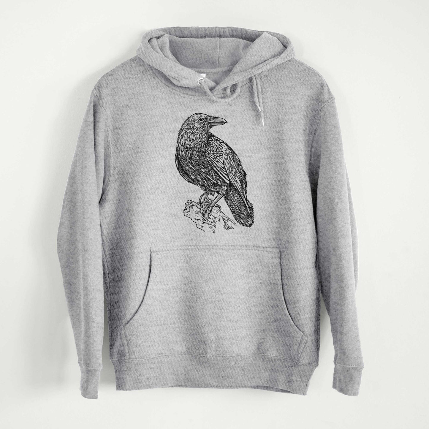 Corvus corax - Common Raven - Mid-Weight Unisex Premium Blend Hoodie