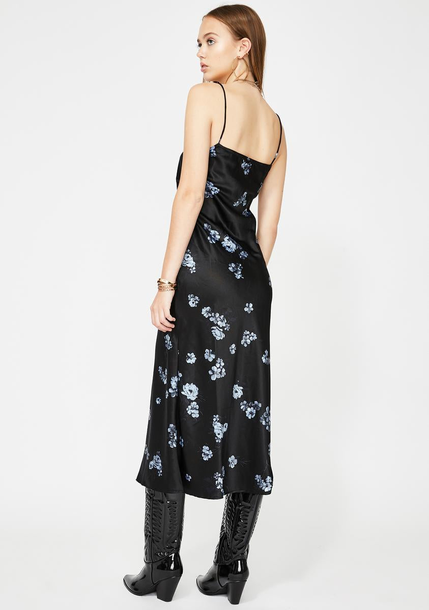 Floral Black Quinty Maxi Dress