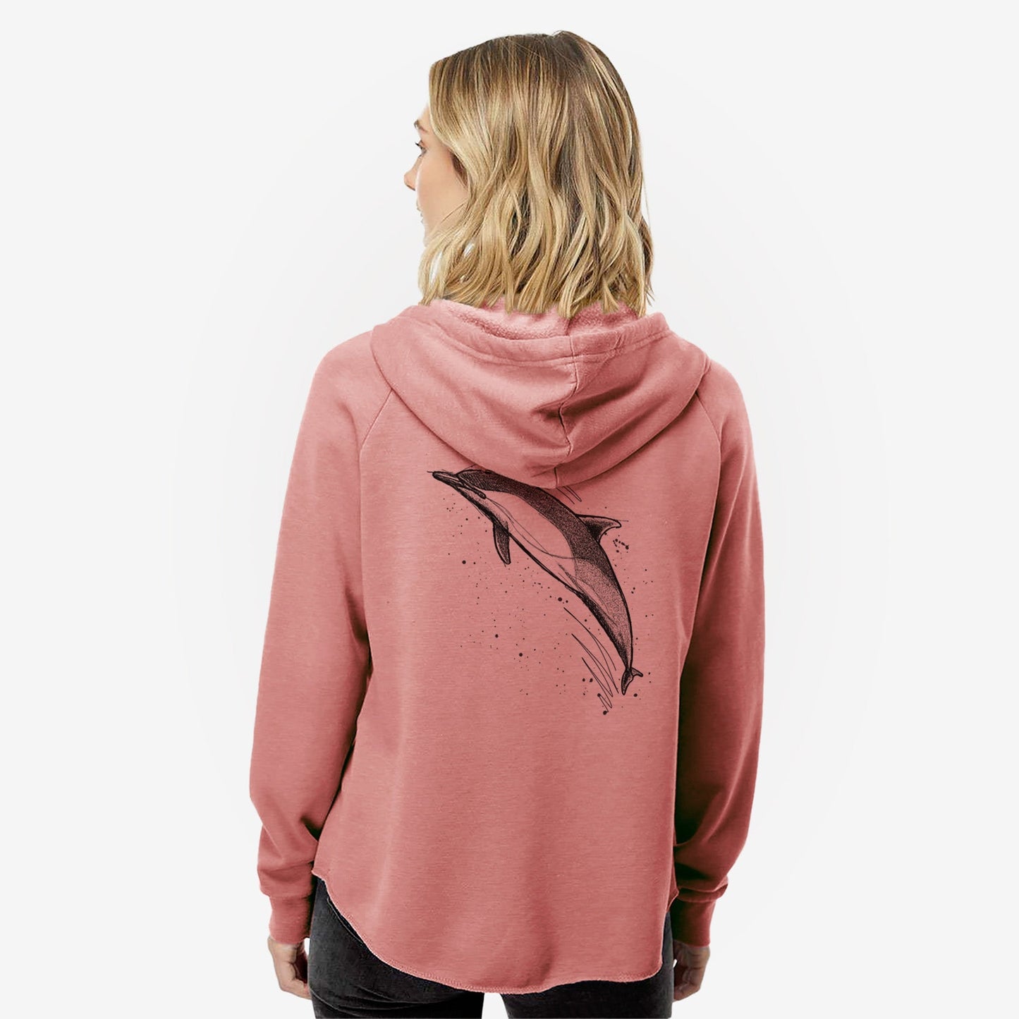 Short-Beaked Common Dolphin - Delphinus delphis - Women's Cali Wave Zip-Up Sweatshirt