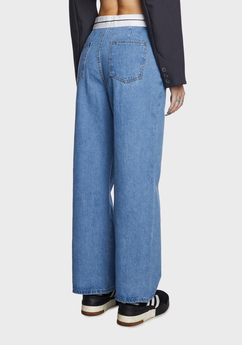 Thea Low Rise Reverse Waist Jeans