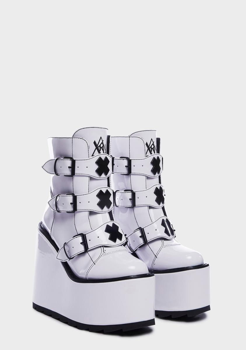 White Dune Lo X Platform Boots