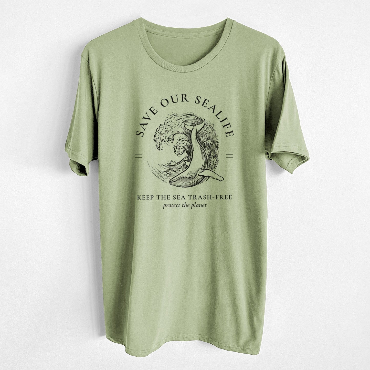 Save our Sealife - Keep the Sea Trash-Free - Unisex Crewneck - Made in USA - 100% Organic Cotton