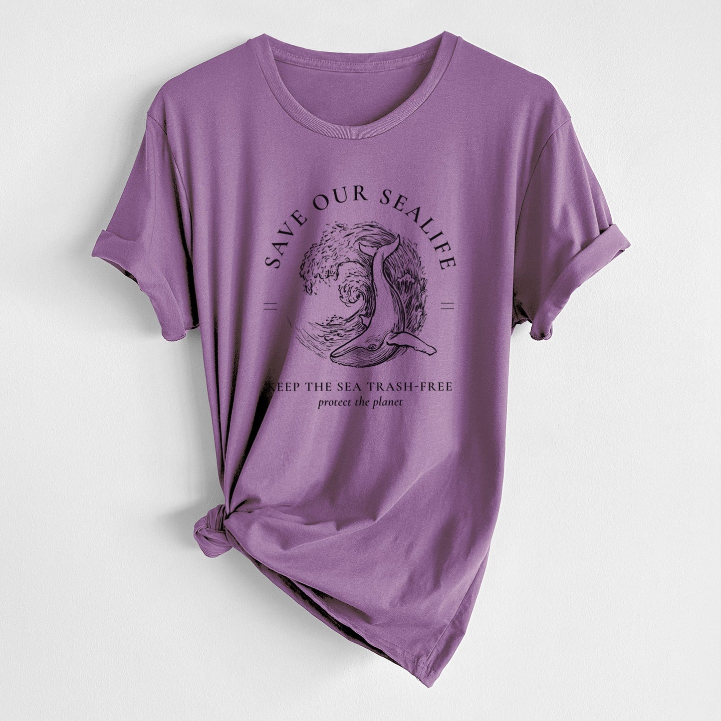 Save our Sealife - Keep the Sea Trash-Free - Unisex Crewneck - Made in USA - 100% Organic Cotton