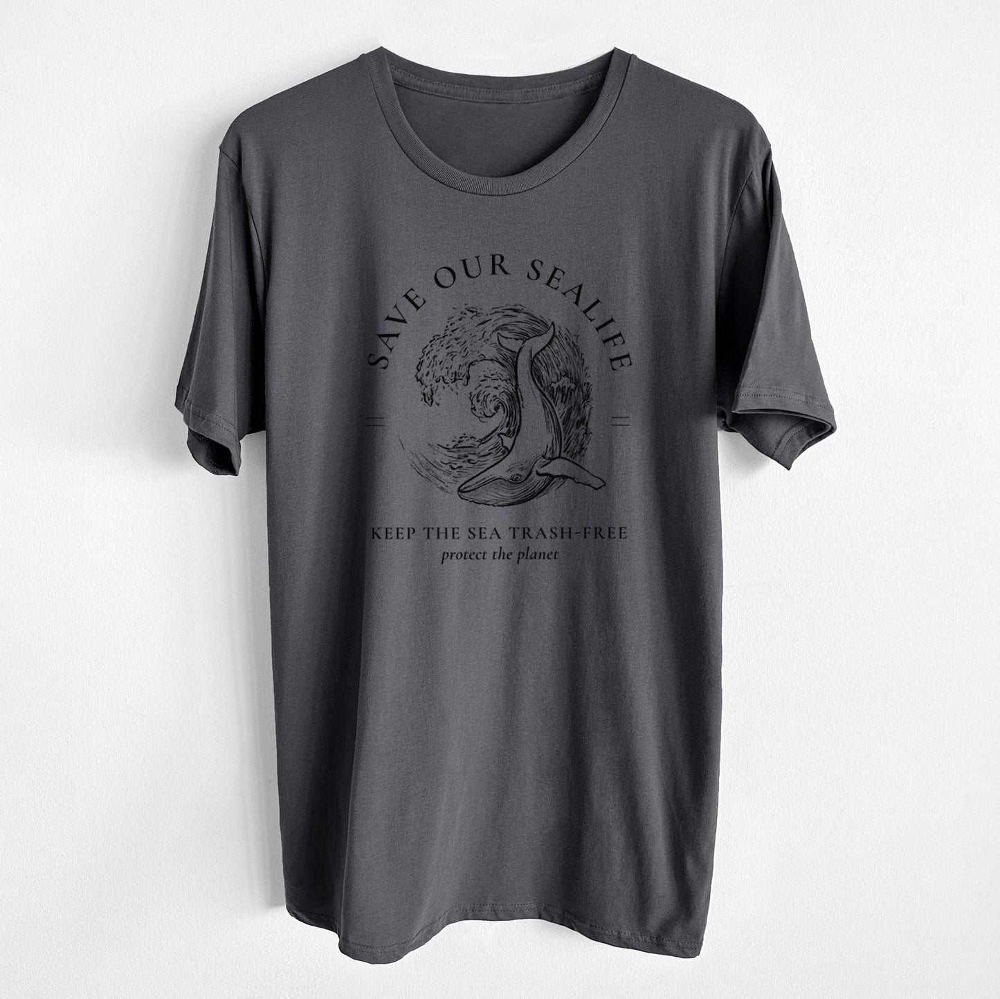 Save our Sealife - Keep the Sea Trash-Free - Unisex Crewneck - Made in USA - 100% Organic Cotton