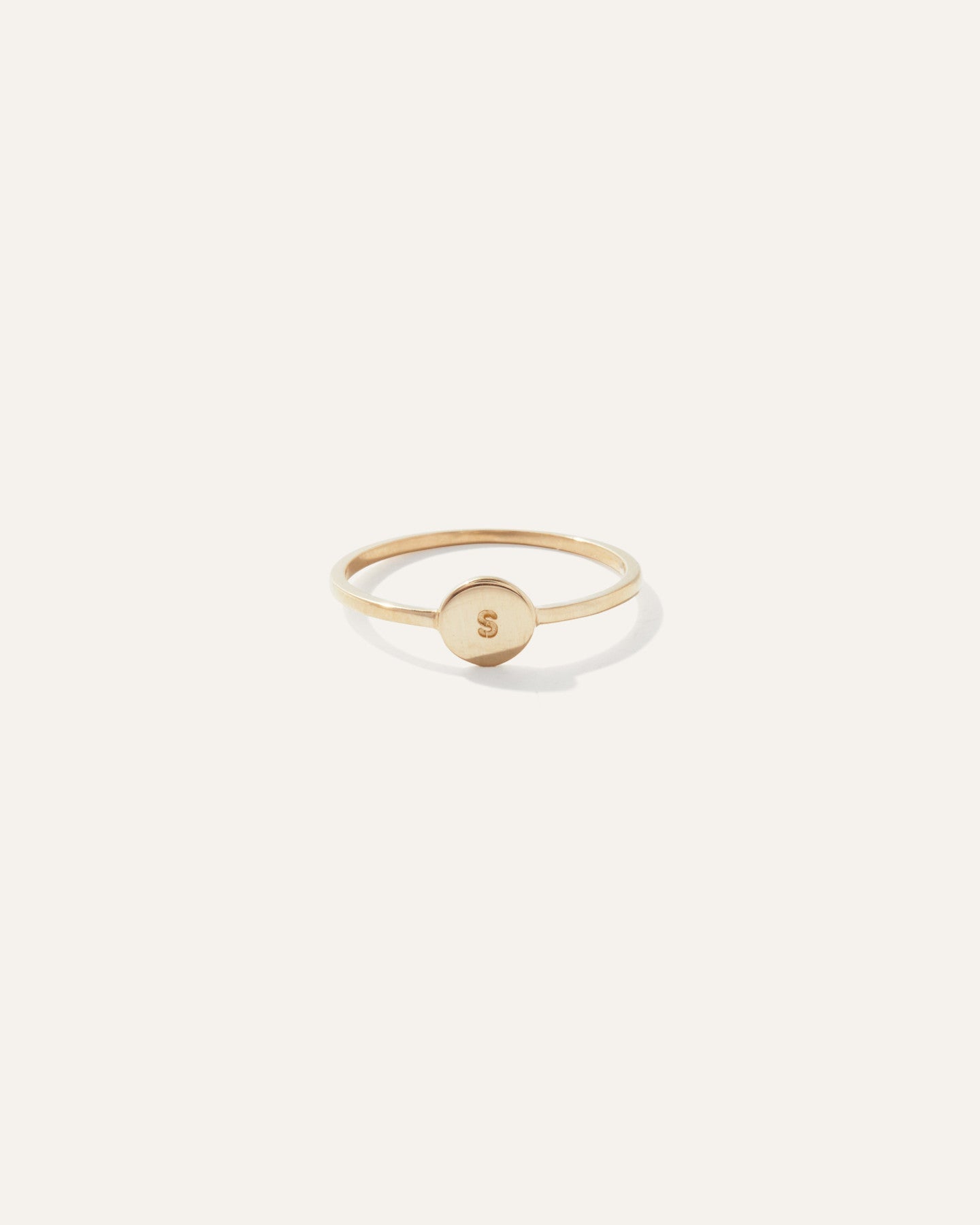14k Gold Engravable Medallion Ring