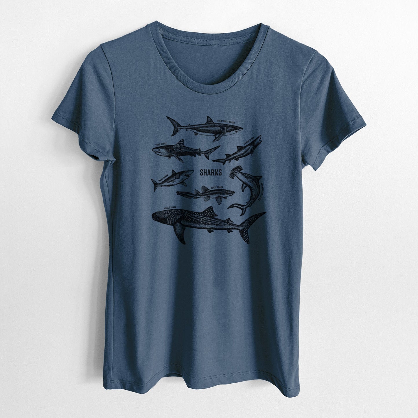 Shark Chart - Women's Crewneck - Made in USA - 100% Organic Cotton