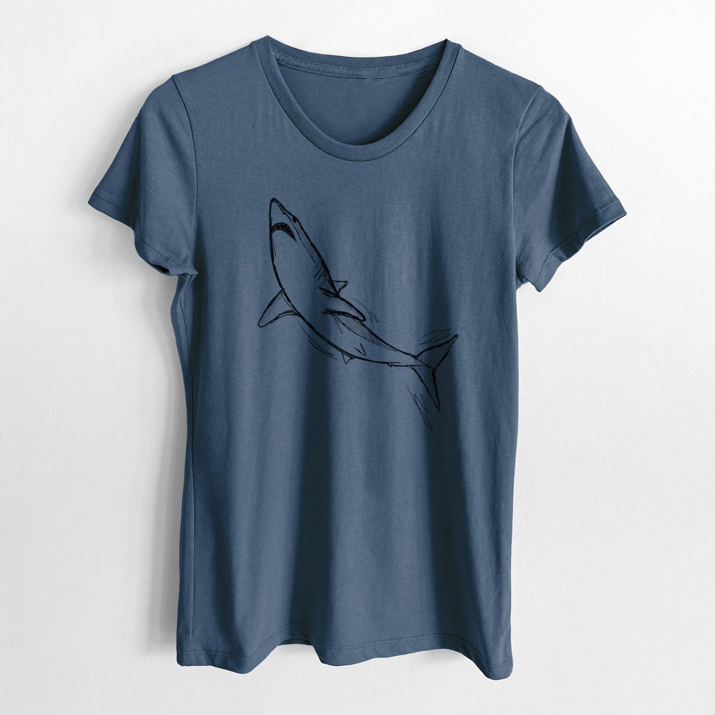 Shortfin Mako Shark - Women's Crewneck - Made in USA - 100% Organic Cotton