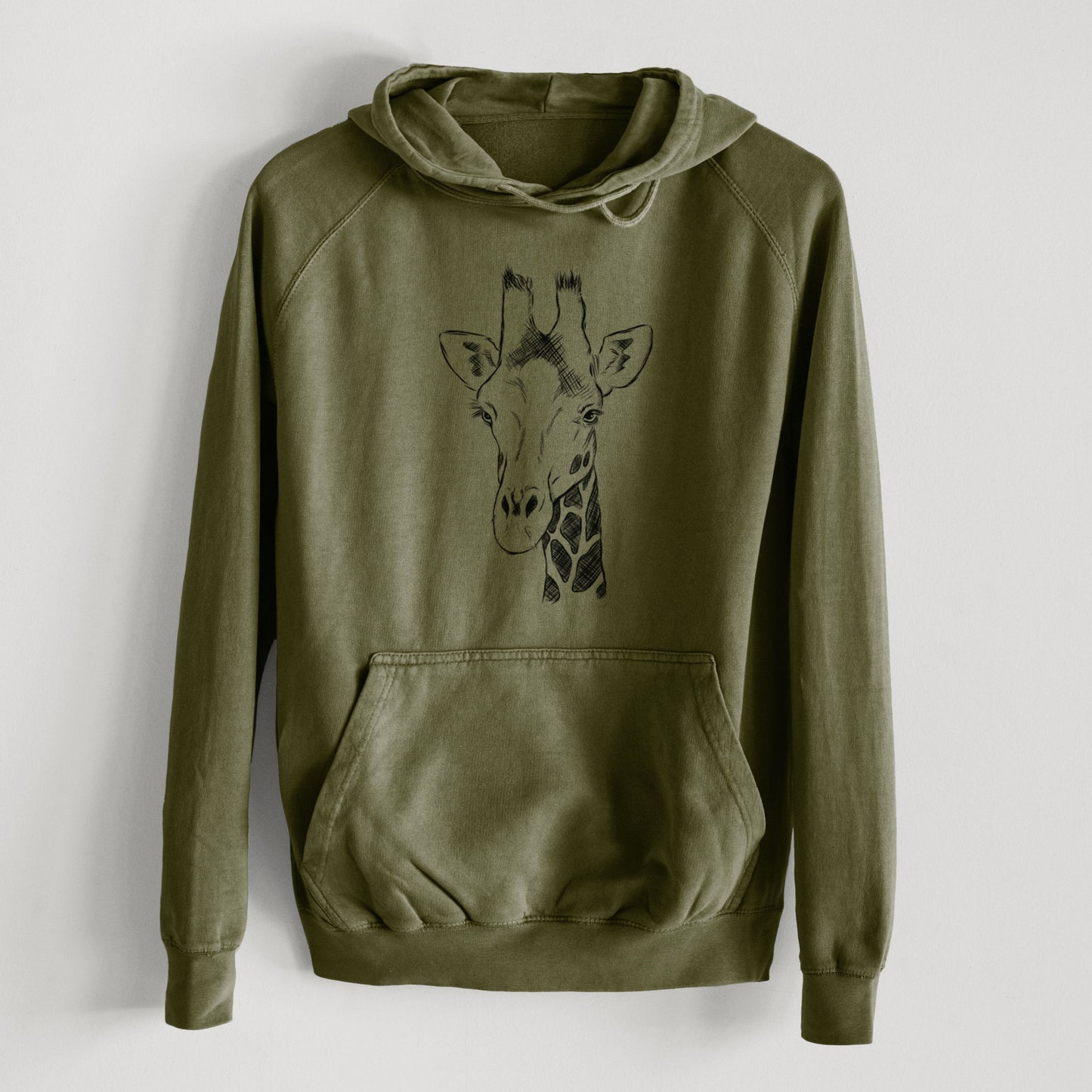 Southern Giraffe - Giraffa giraffa - Mid-Weight Unisex Vintage 100% Cotton Hoodie