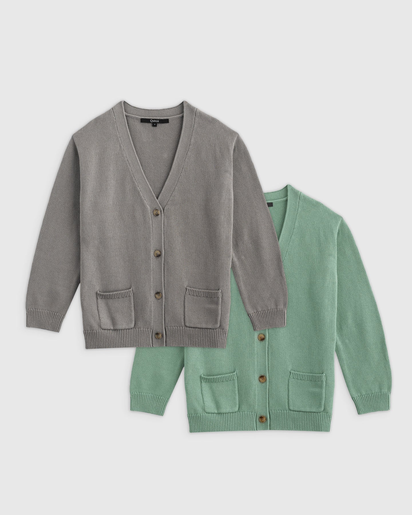 100% Organic Cotton Oversized V-Neck Cardigan 2-Pack