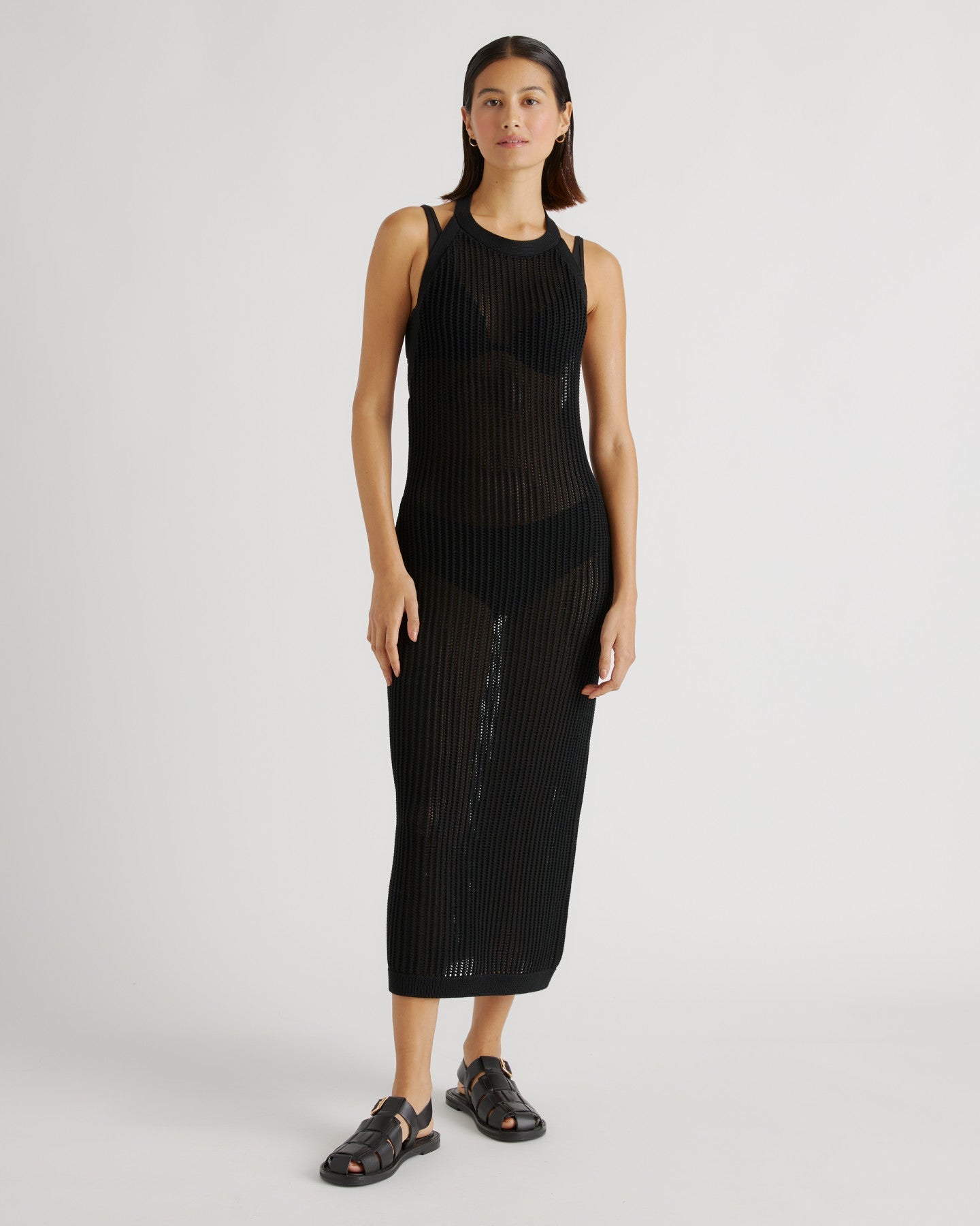100% Organic Cotton Open-Knit Cover-Up Maxi Dress