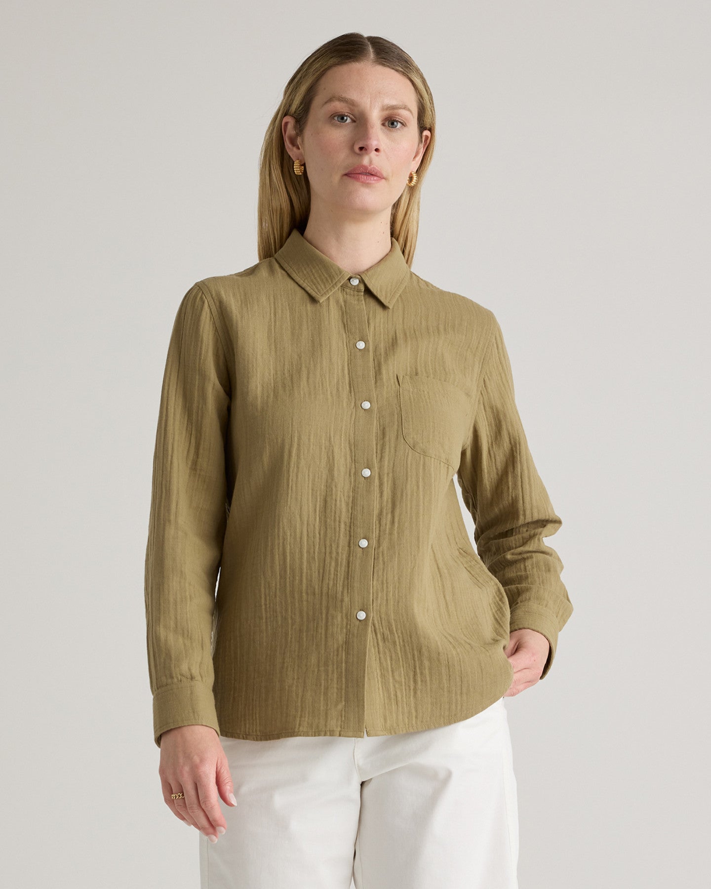 100% Organic Cotton Gauze Long Sleeve Shirt