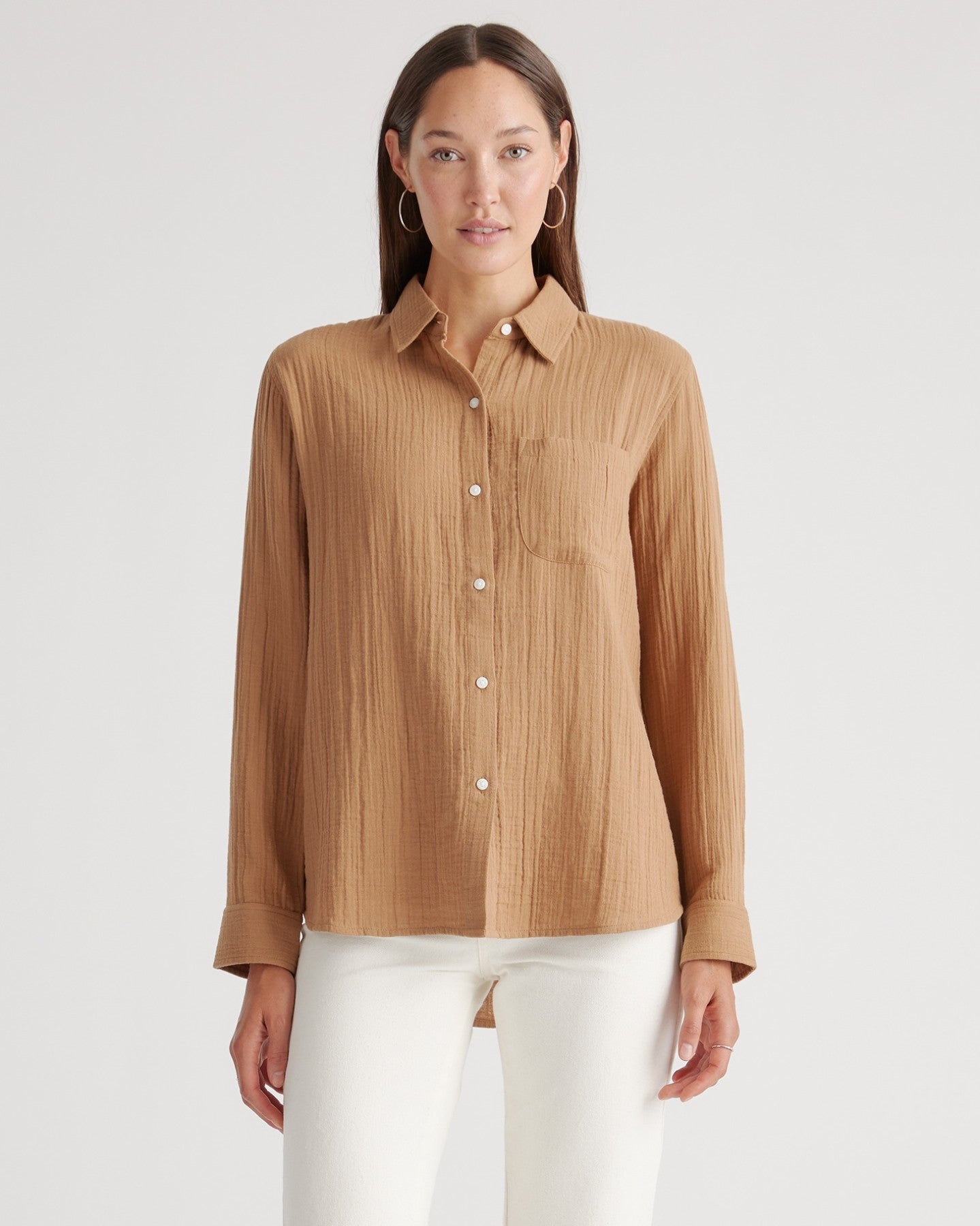 100% Organic Cotton Gauze Long Sleeve Shirt