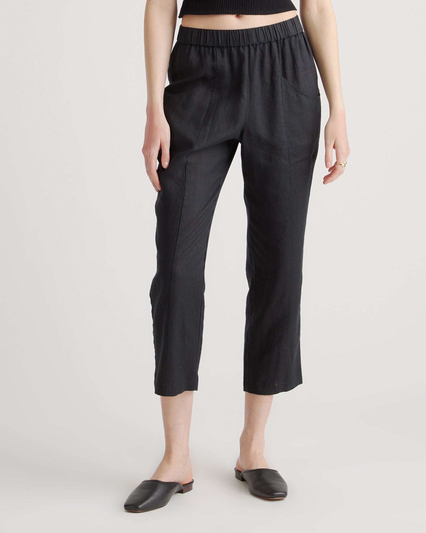 100% European Linen Tapered Ankle Pant