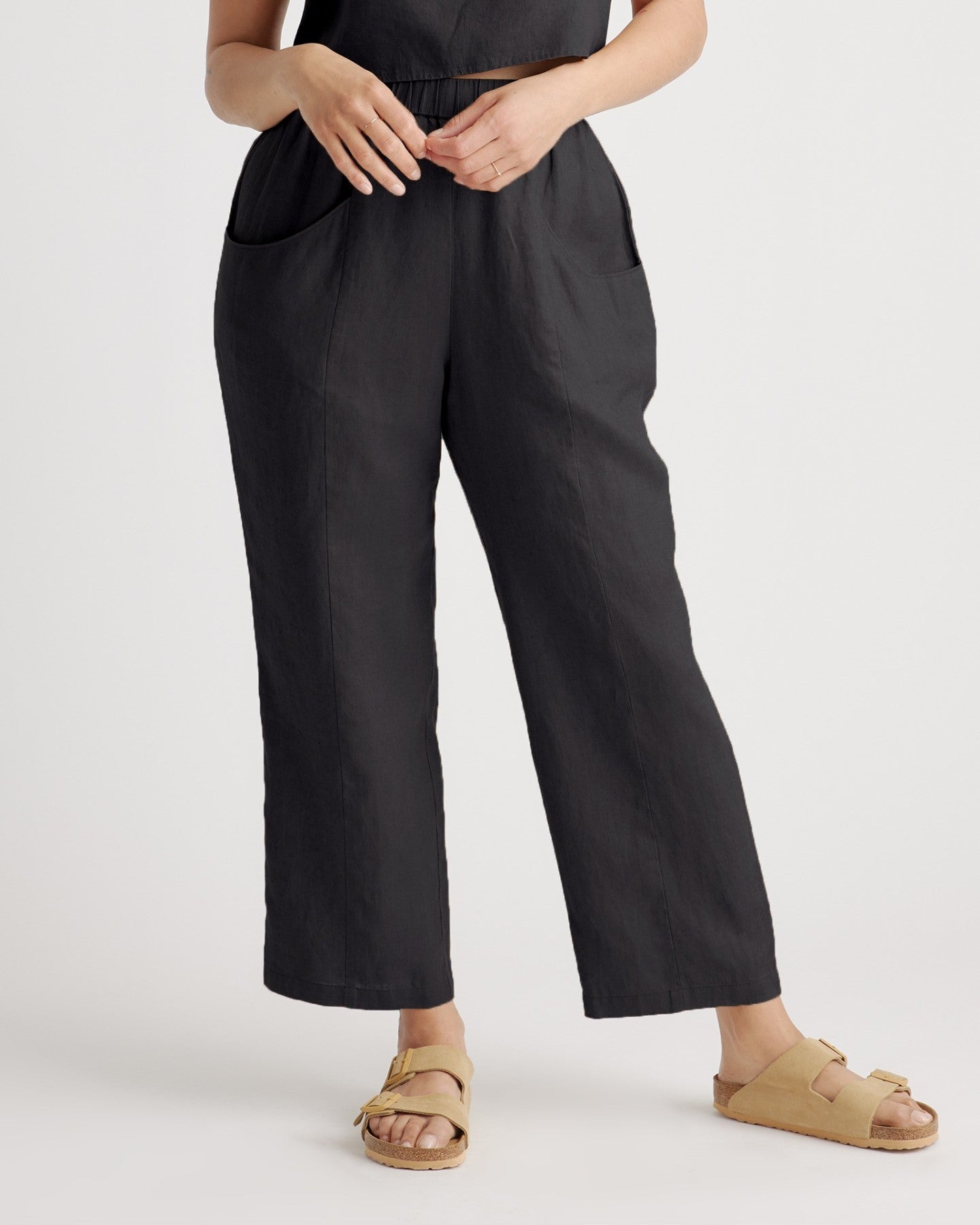 100% European Linen Tapered Ankle Pant