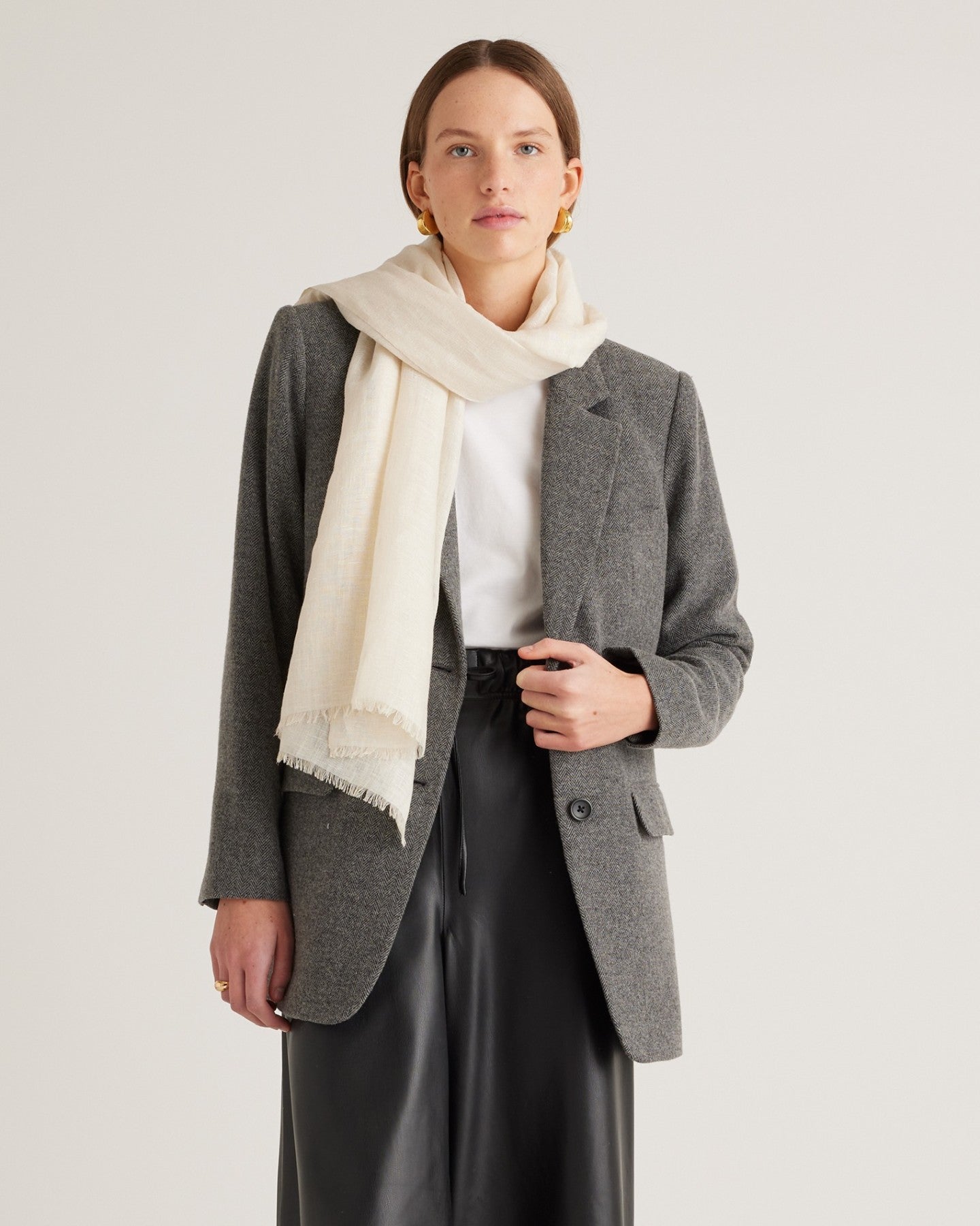 Lightweight Linen Silk Cashmere Scarf