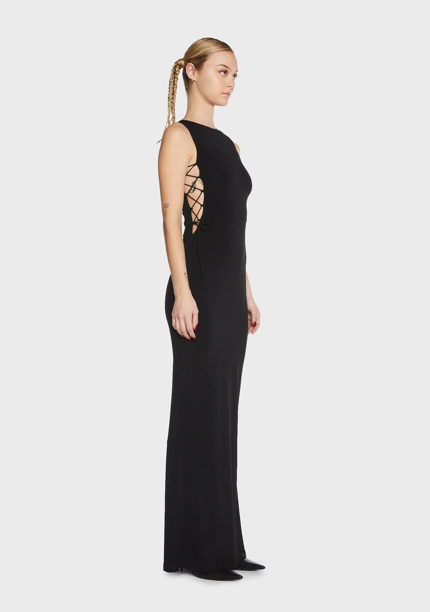 Lace Up Side Maxi Dress