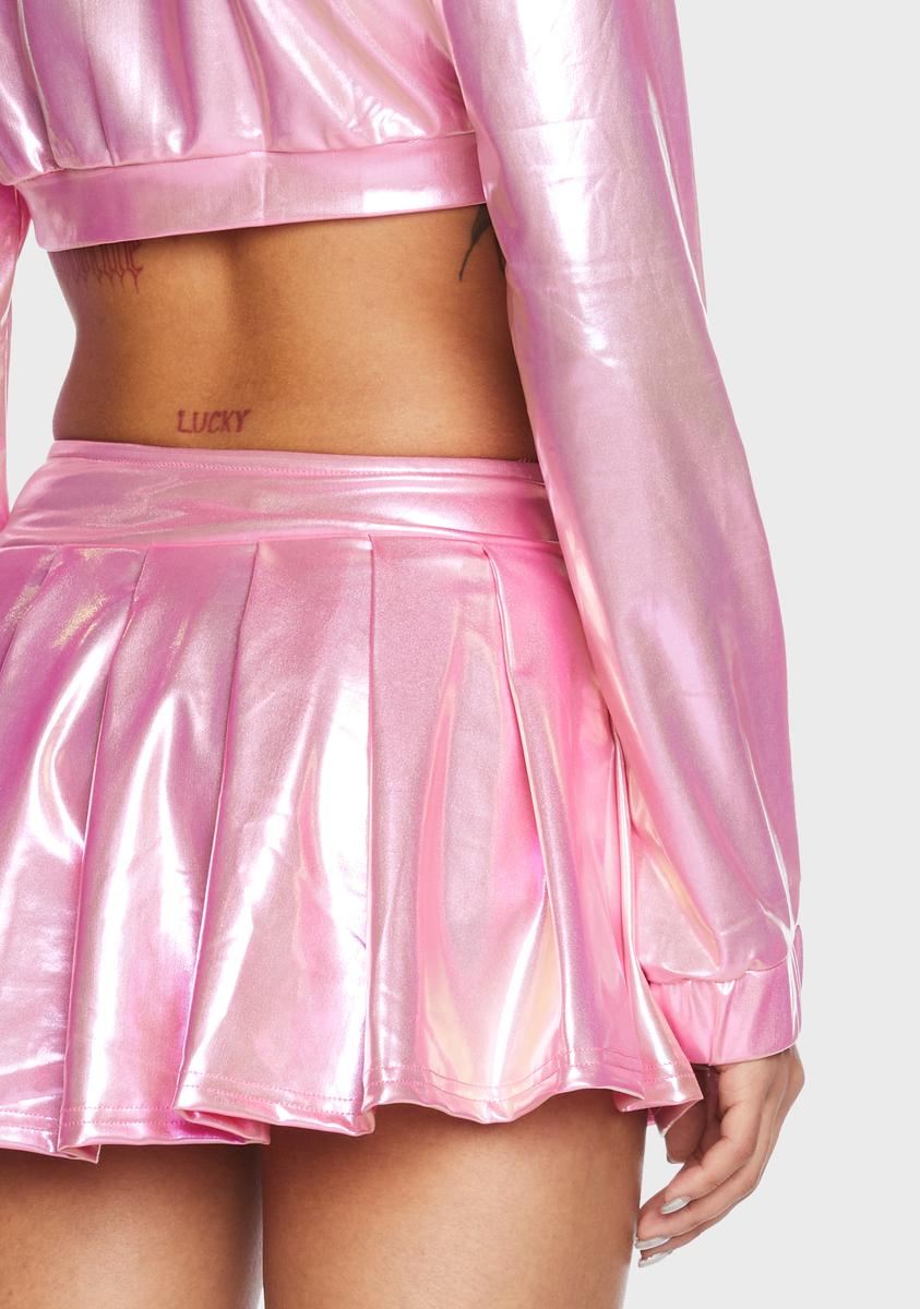 Just A Flirt Metallic Skort Set
