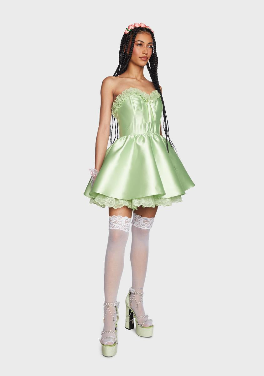 Forever Fancy Corset Dress - Green