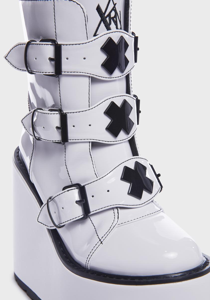 White Dune Lo X Platform Boots