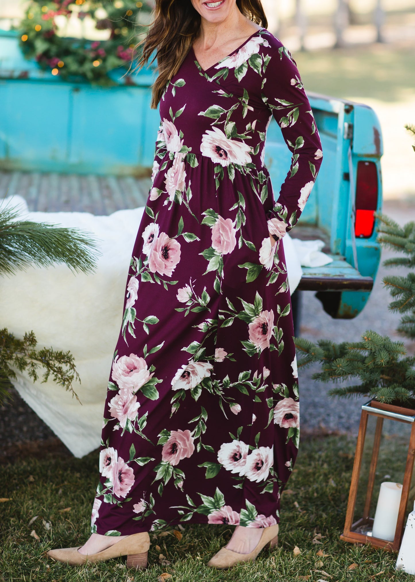 Kayli Wrap Front Floral Maxi Dress - FINAL SALE