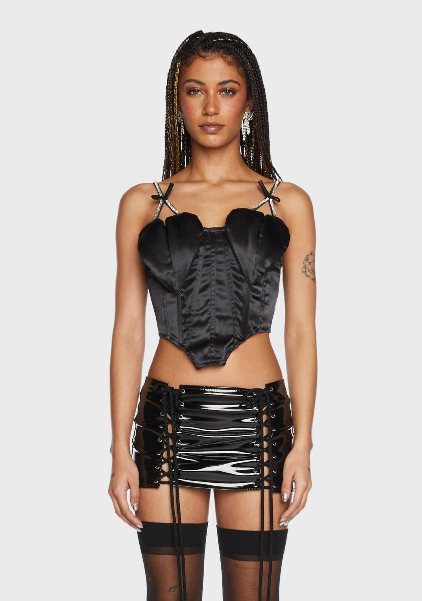 Queen Of Hearts Rhinestone Corset Top