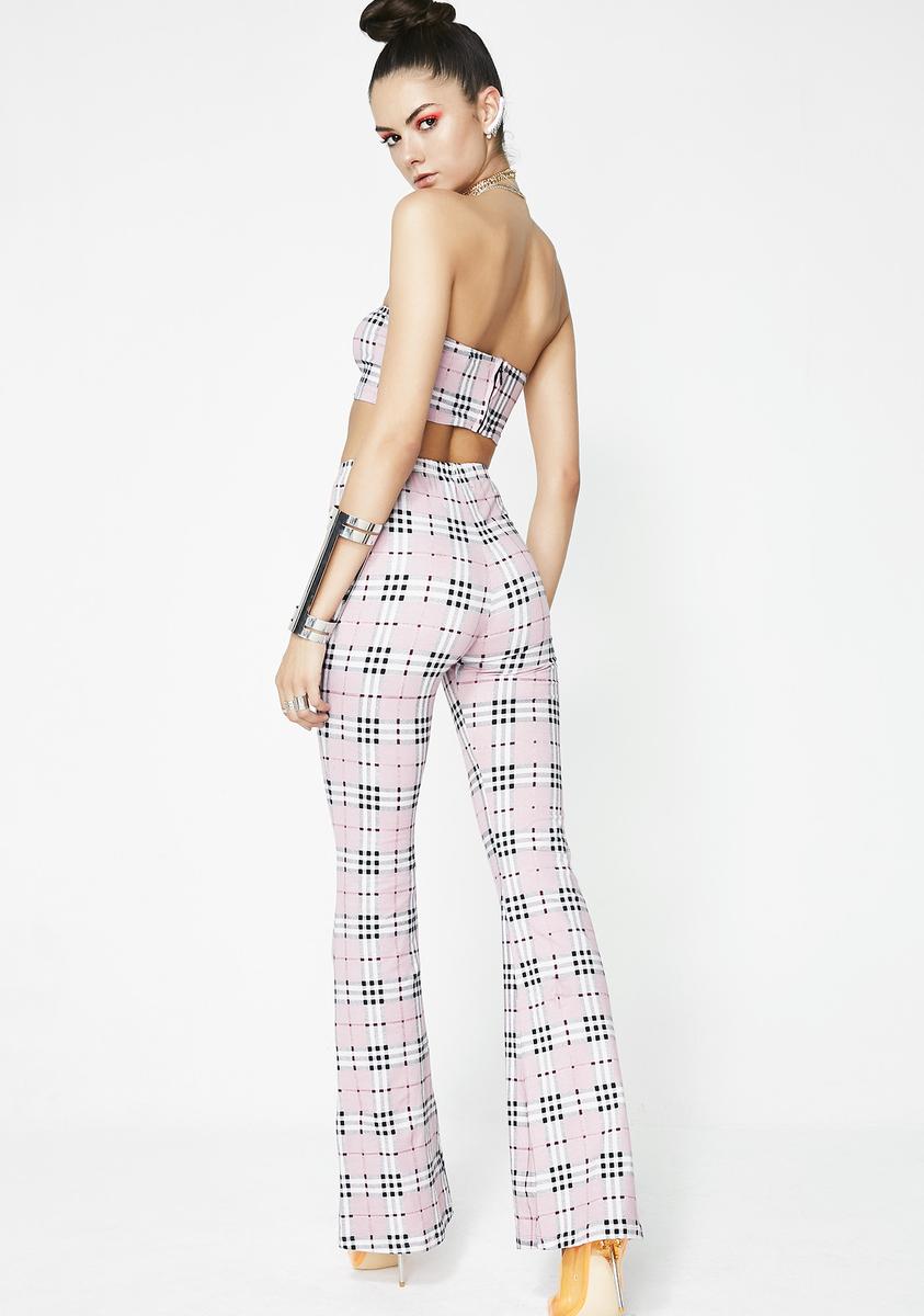 Pink Check Jeevan Twinset