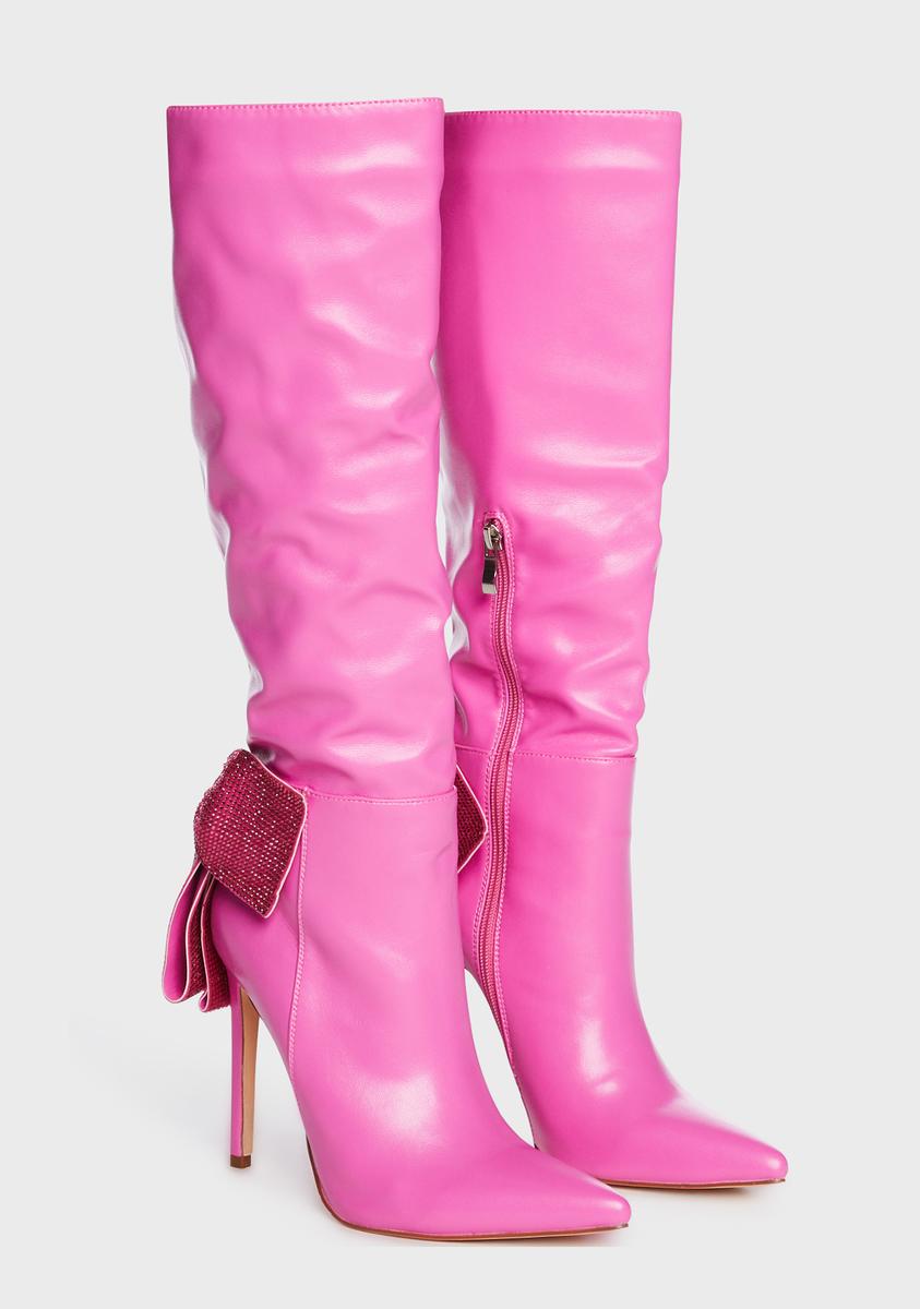 Selfish Rhinestone Bow Boots