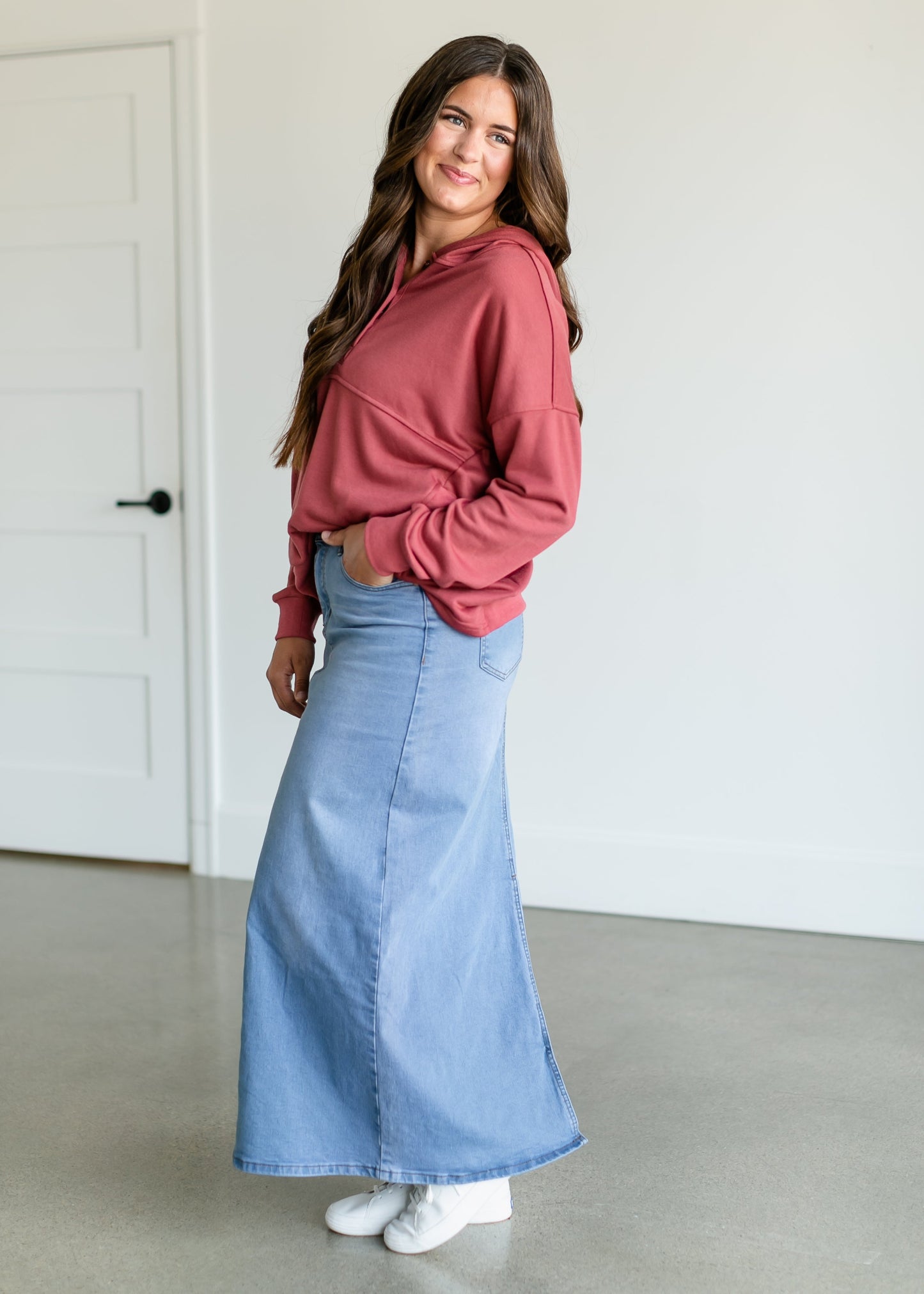Reece Long Denim Skirt