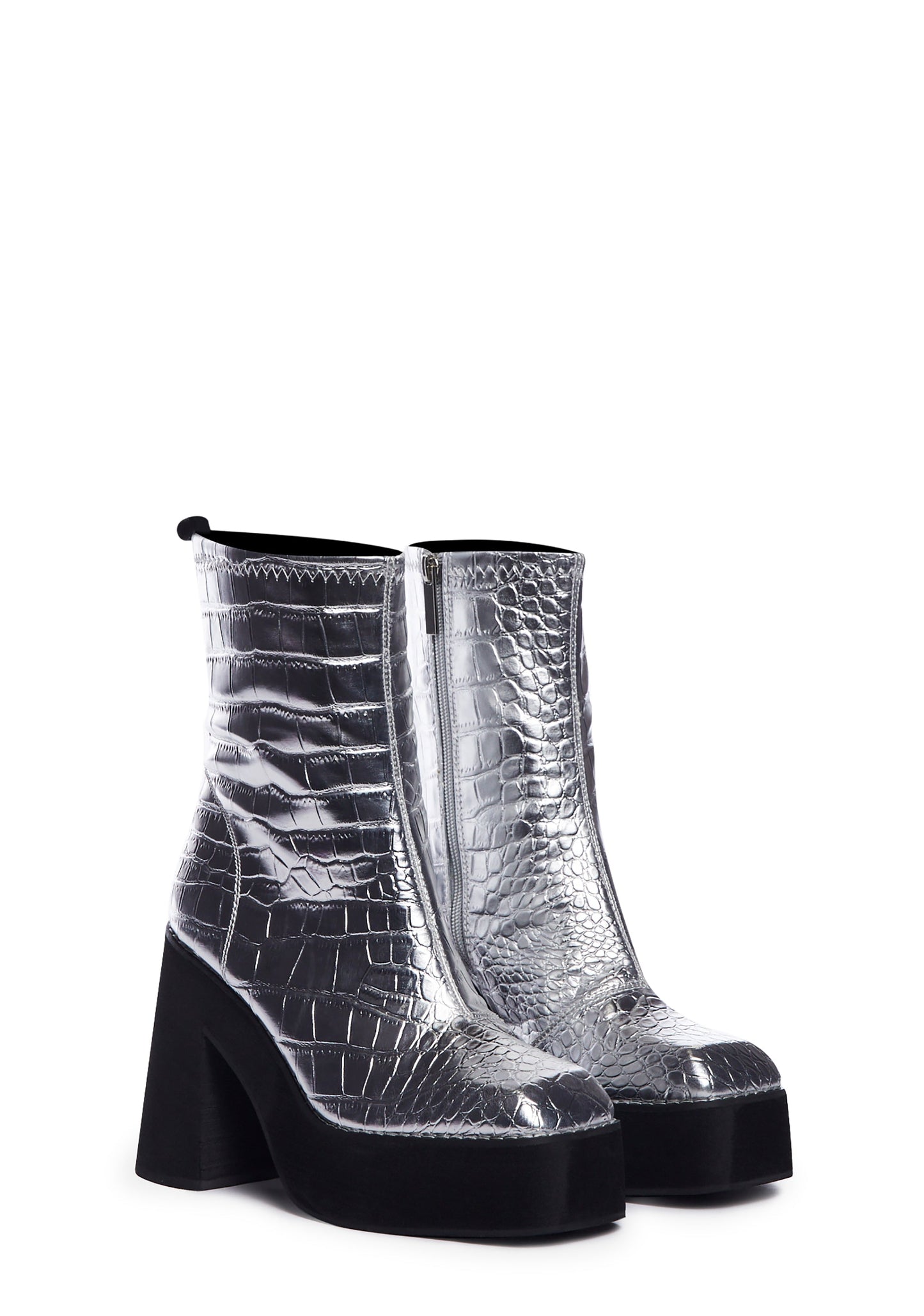 Silver Jupe Platform Ankle Boots