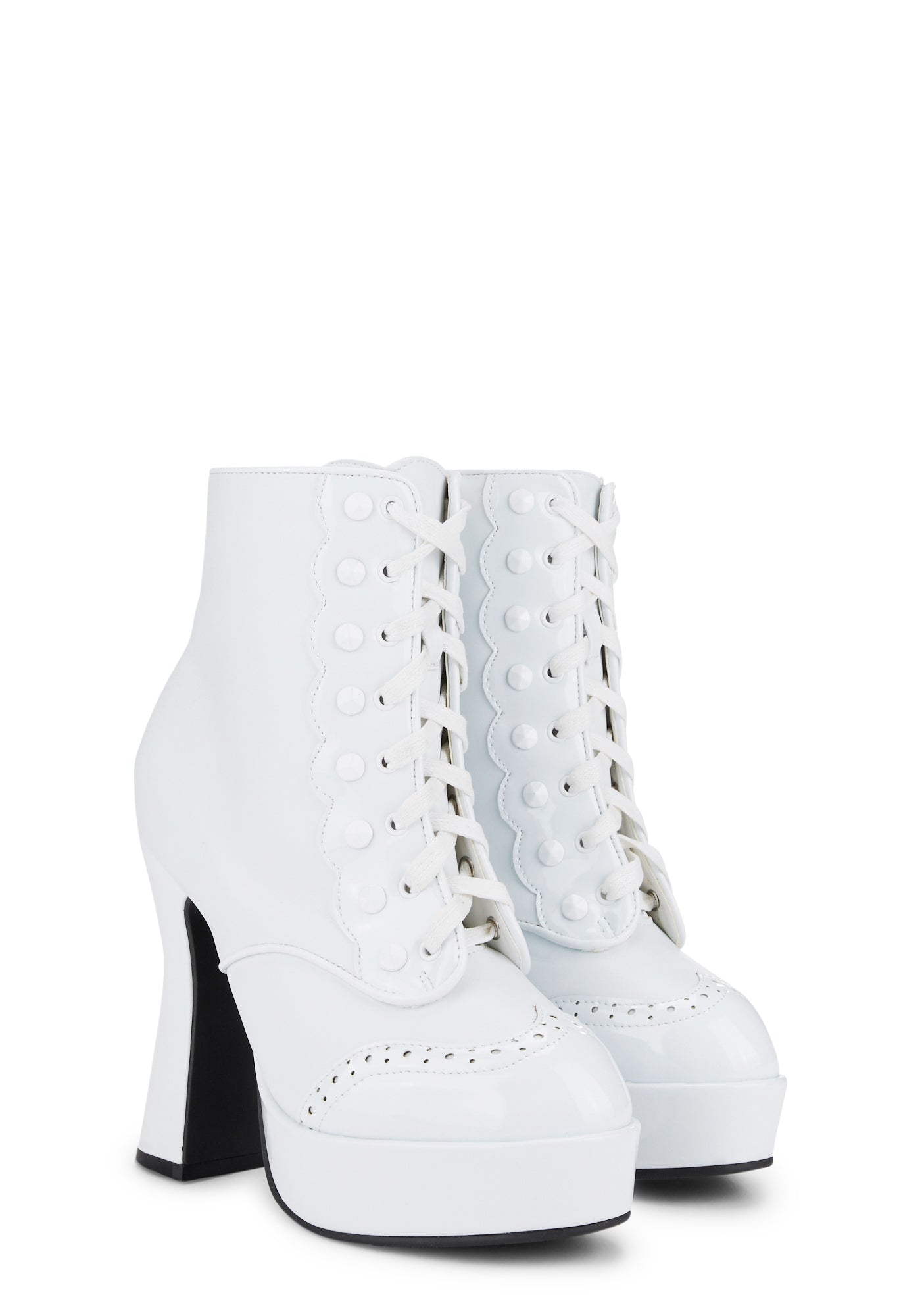 White 557-Flore Platform Booties