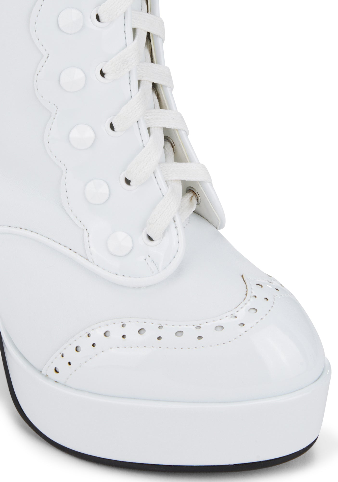 White 557-Flore Platform Booties