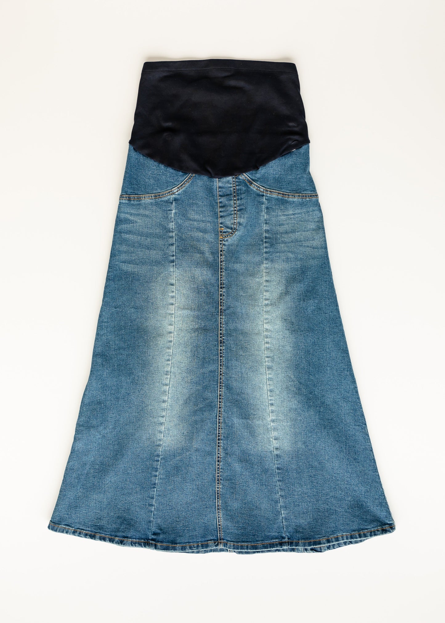 Shayla Maternity Denim Maxi Skirt