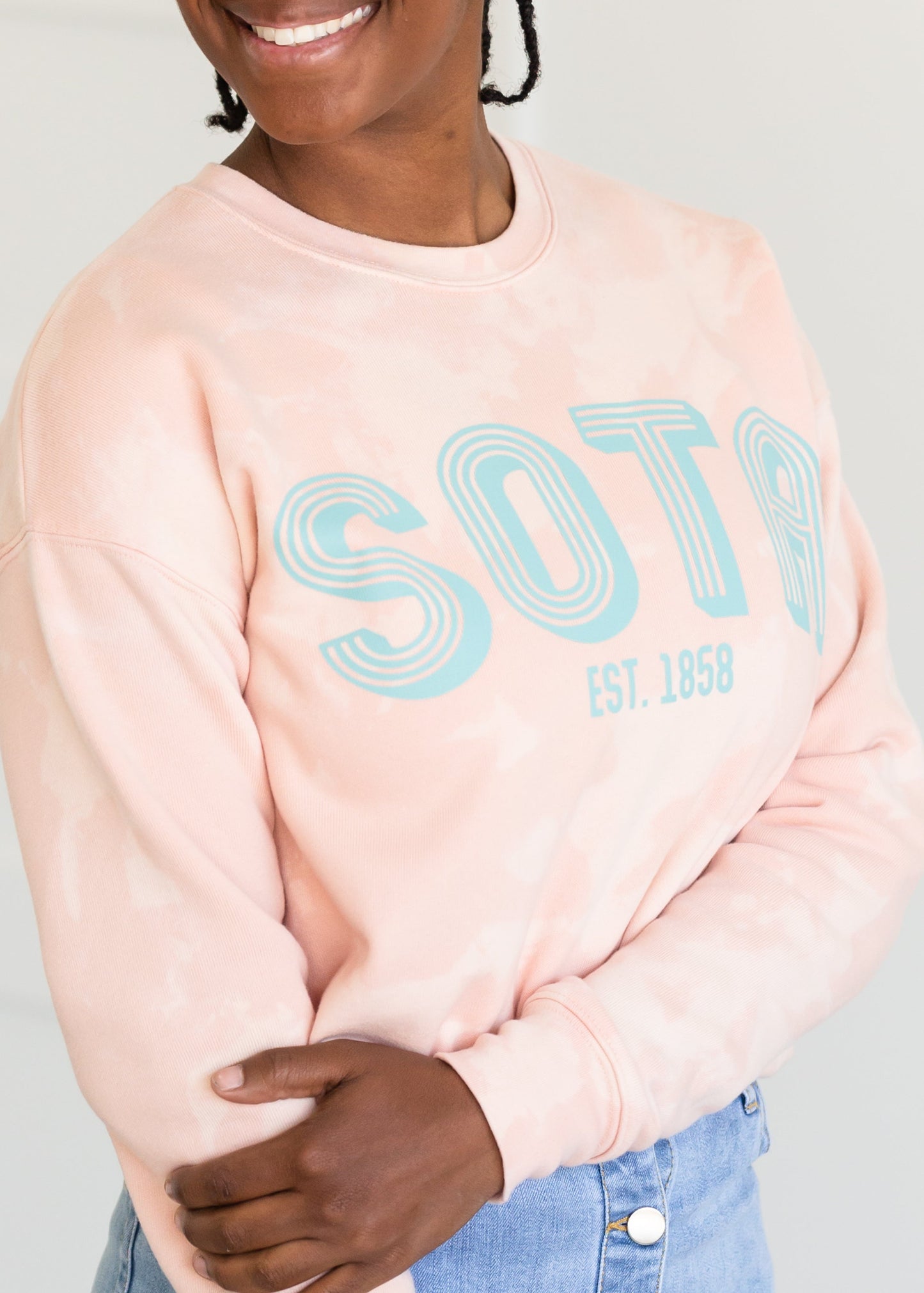 Sota Girl Blush Bleached Crewneck
