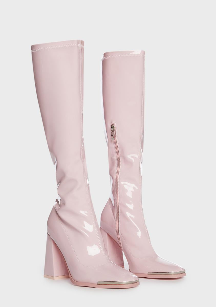 Pink Jazzy Knee High Boots
