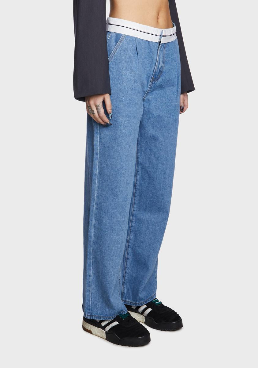 Thea Low Rise Reverse Waist Jeans