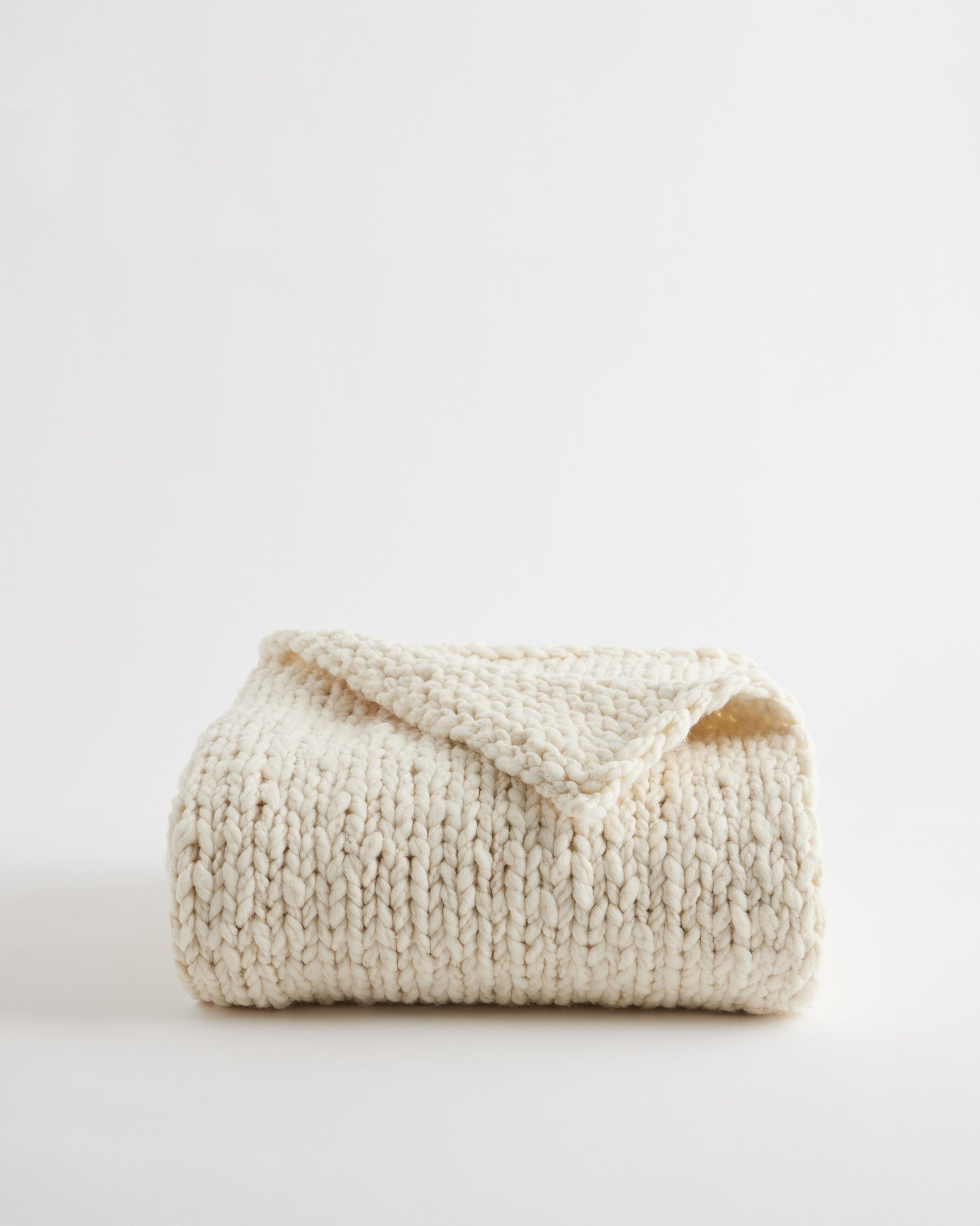Chunky Hand Knit Wool Throw
