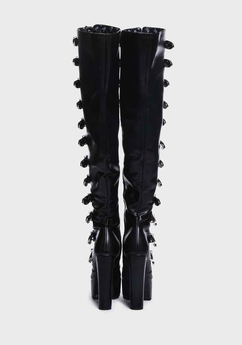 Buckle Up Thigh-High Boots