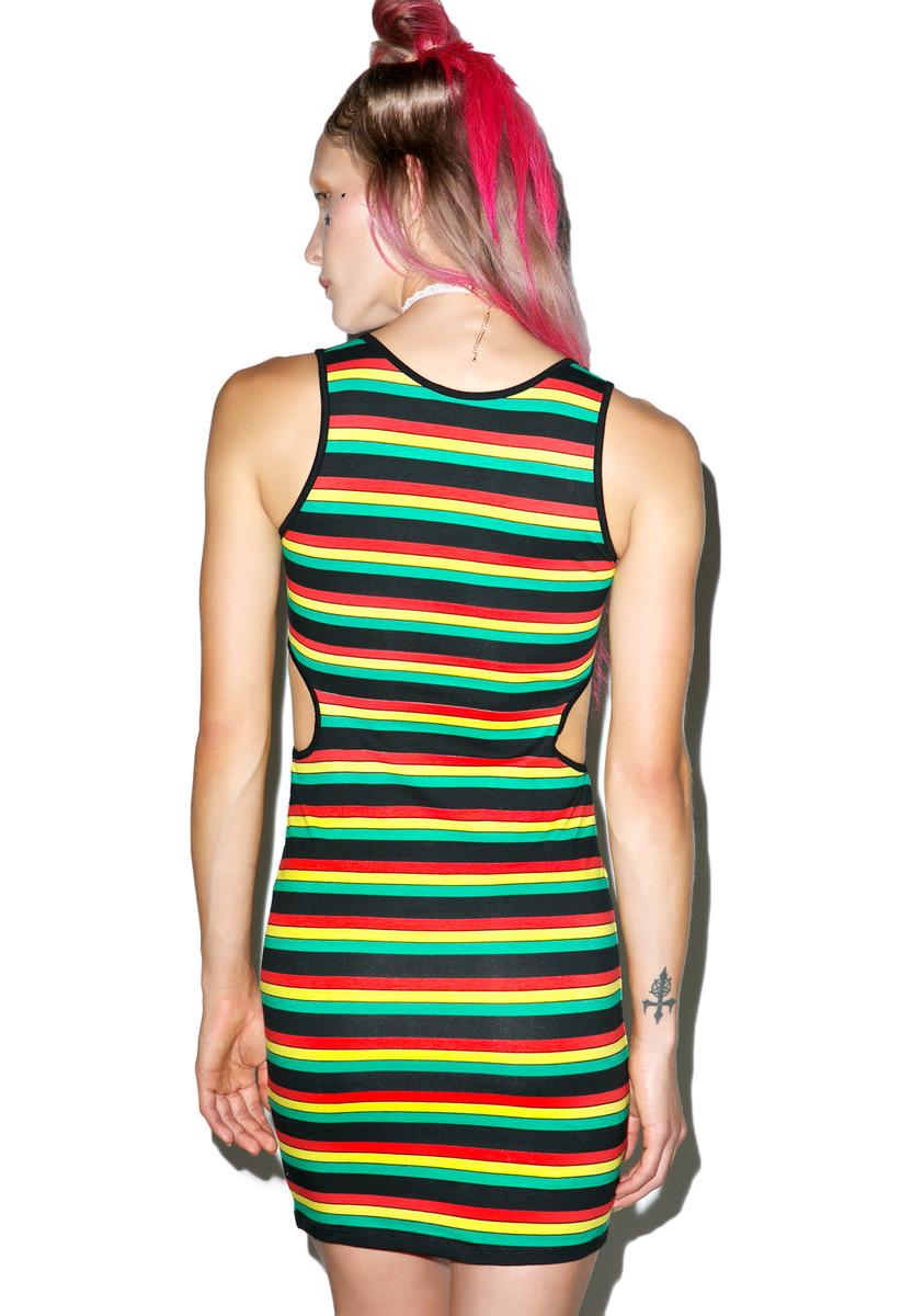 Reggae Stripe Cullen Cutout Dress