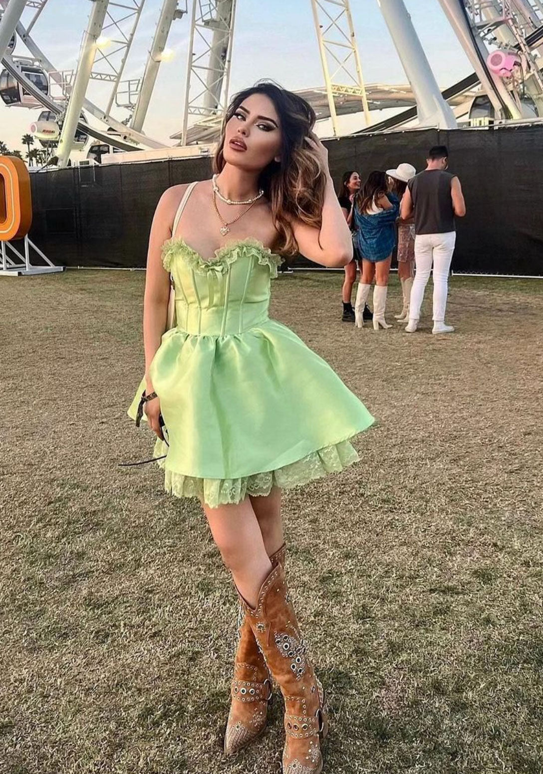 Forever Fancy Corset Dress - Green