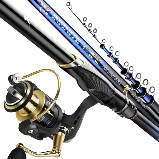Rock Pole Sea Carbon Super Light Super Hard Long Casting Rod Large Guide Ring Rock Fishing Rod - Blue Force Sports