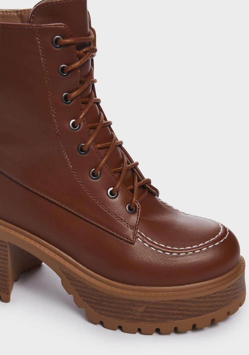Coffee Juvenile Rebel Platform Boots