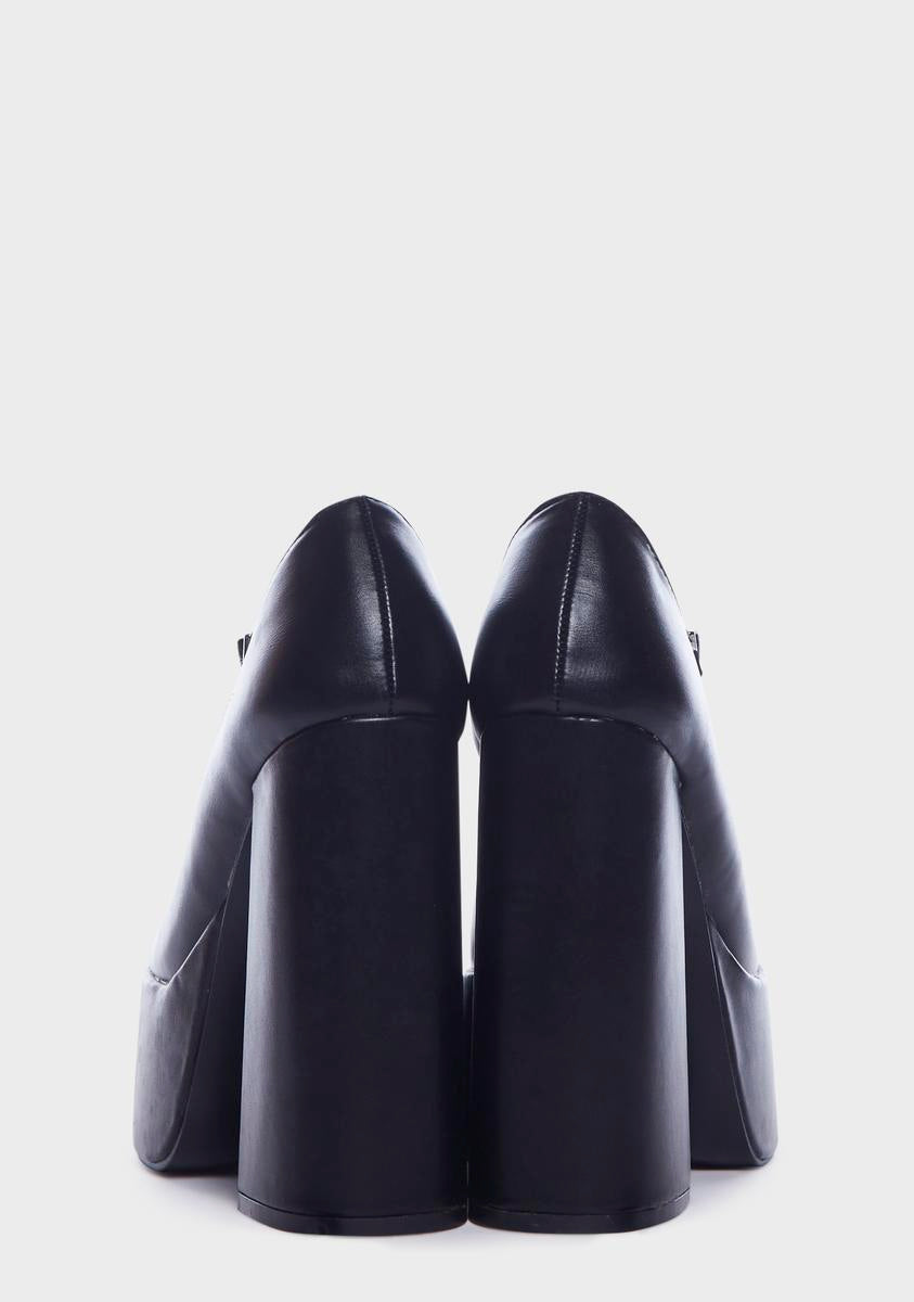 Black Darkbloom Mary Janes