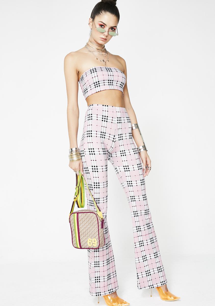 Pink Check Jeevan Twinset