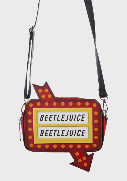 Beetlejuice Graveyard Sign Crossbody Bag