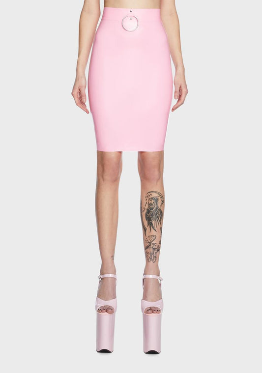 x Bettie Page Imogen Latex Pencil Skirt
